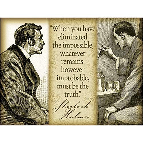 The Rusty Apples Metal Sign Co Sherlock Holmes - Famous Quote - Vintage Style - Metal Sign - 3 Sizes To Choose (16” X 12” 400 X 300 Mm)