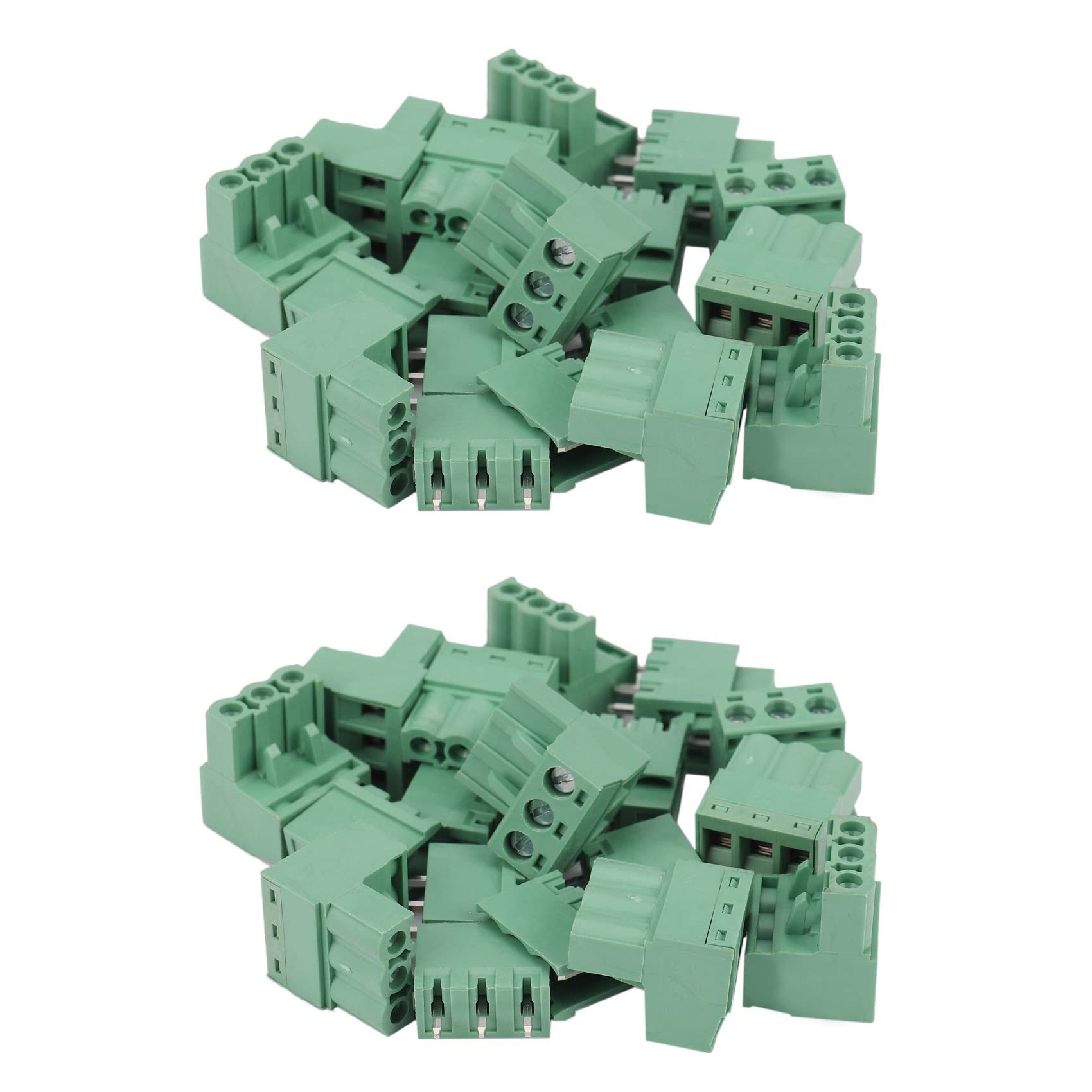 Jnchdghwa 20Pcs 5.08mm Pitch 3Pin Plug-in PCB Terminal Block Connector Right Angle