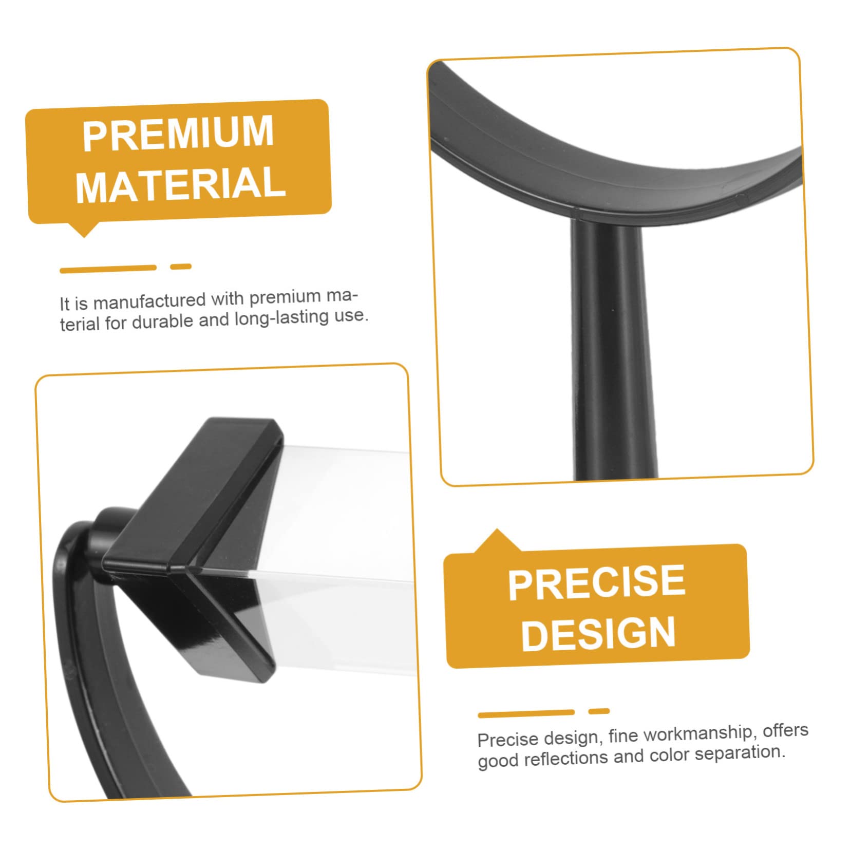 PRETYZOOM Glass Triangular Prism with Stand Light Refraction Prism for Physics Classrooms