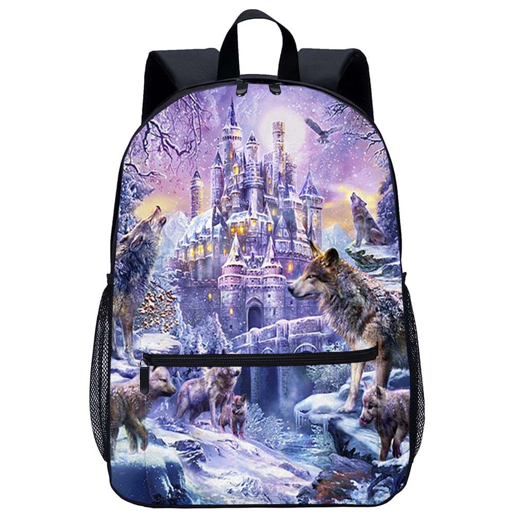Sac à dos imprimé 3D loup cartable de mode loisirs 45cm - 8