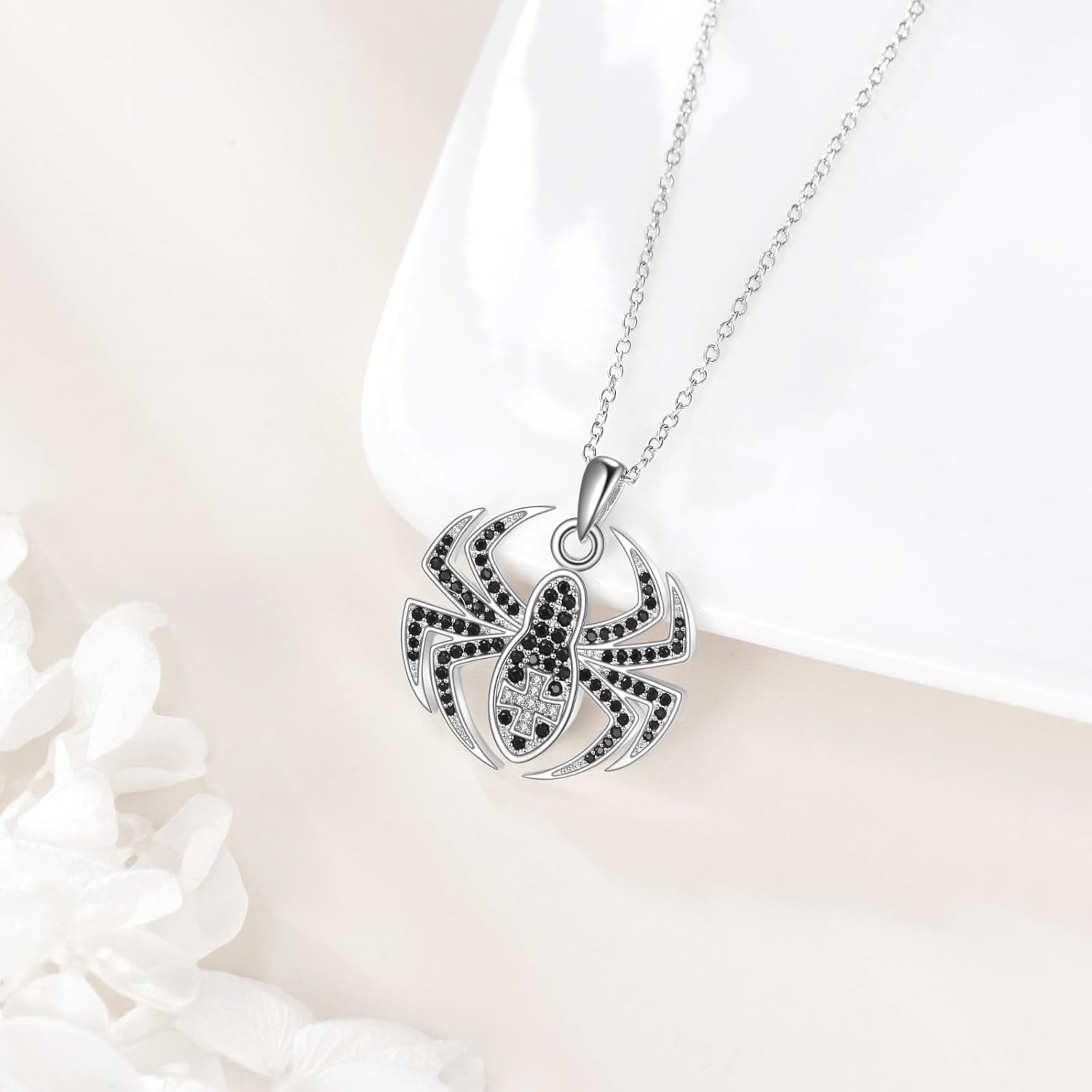 Spider Necklace Sterling Silver Spider Pendant Insect Jewelry Gifts for Women Men - Image 2