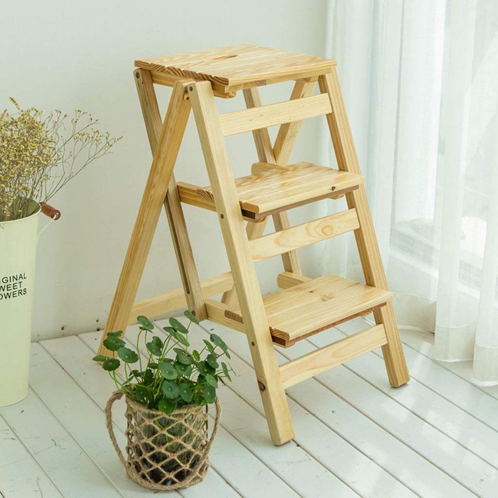 Tabouret pliant portable en bois massif pour atteindre les hauteurs