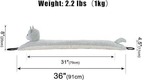 Miniatura 89 de Marwood Tope para debajo de la puerta, tapón de viento de 32 pulgadas para puerta y ventana, tapón de aire francés con peso para puerta delantera