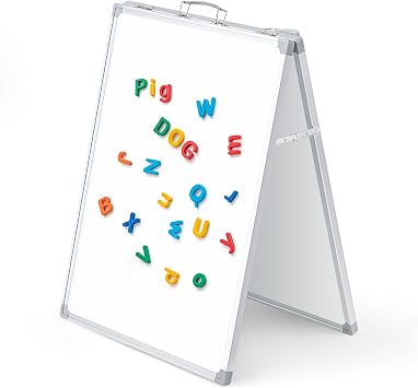 Lincia 24" x 18" Portable Foldable Double Side Dry Erase Board with Stand