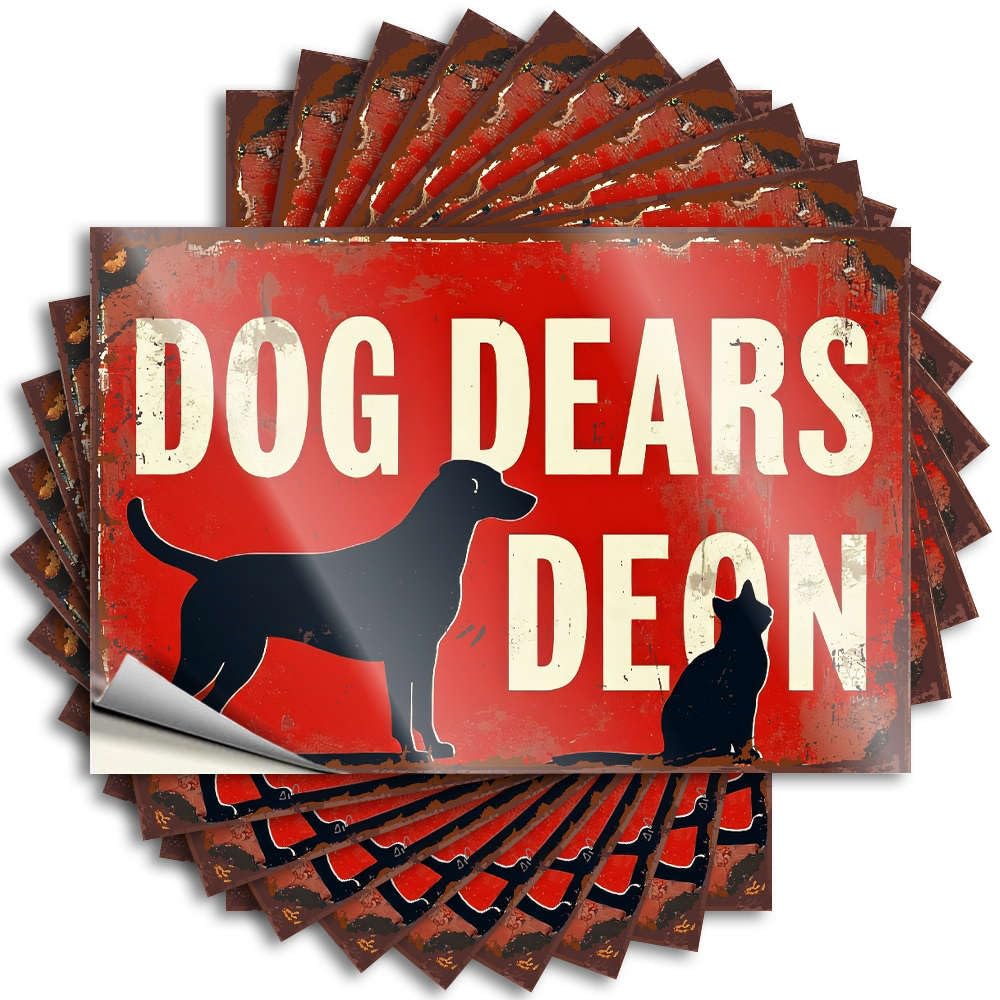 Tattoos Farmhouse Porch Decor Custom Stickers, Door Waterproof Dog Dears: Deon's Pals for Hydro Flask | Summer Vinyl Decals for Layered Holiday Gift(6X9CM)