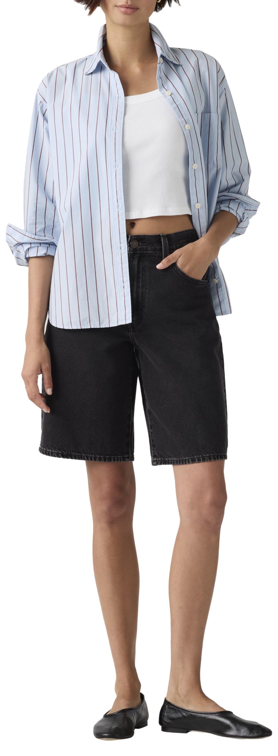 Levi's Women's Black Denim Shorts, W27, Denim Shorts