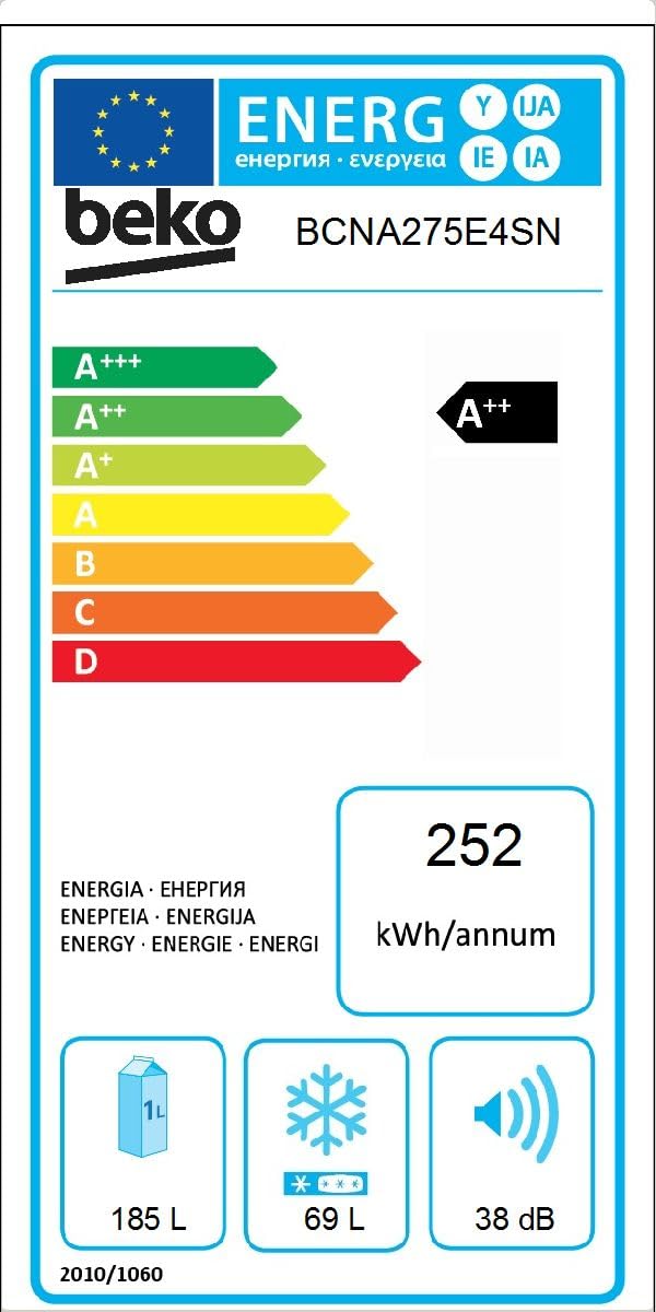Beko Frigorífico Combi Integrable BCNA275E4SN: NeoFrost 254 L 177,5 cm | Tecnología NeoFrost Dual Cooling y HarvestFresh