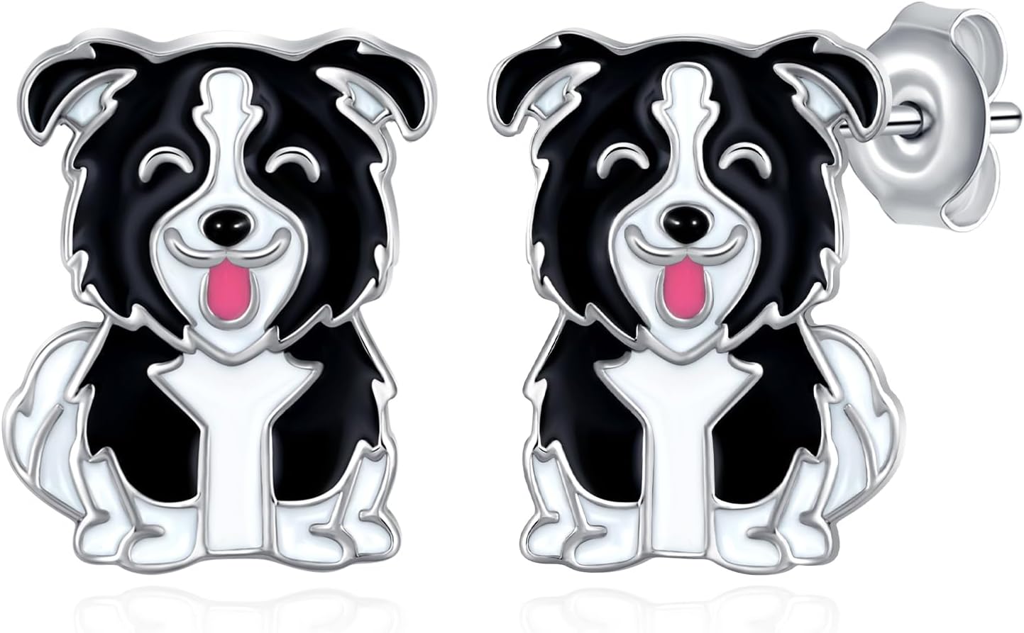 Corgi/Border Collie/Yorkie/Dalmatian Gift 925 Sterling Silver Corgi/Border Collie/Yorkie/Dalmatian Dog Stud Earrings Cute Dog Jewelry Gifts for Women Animal Lovers