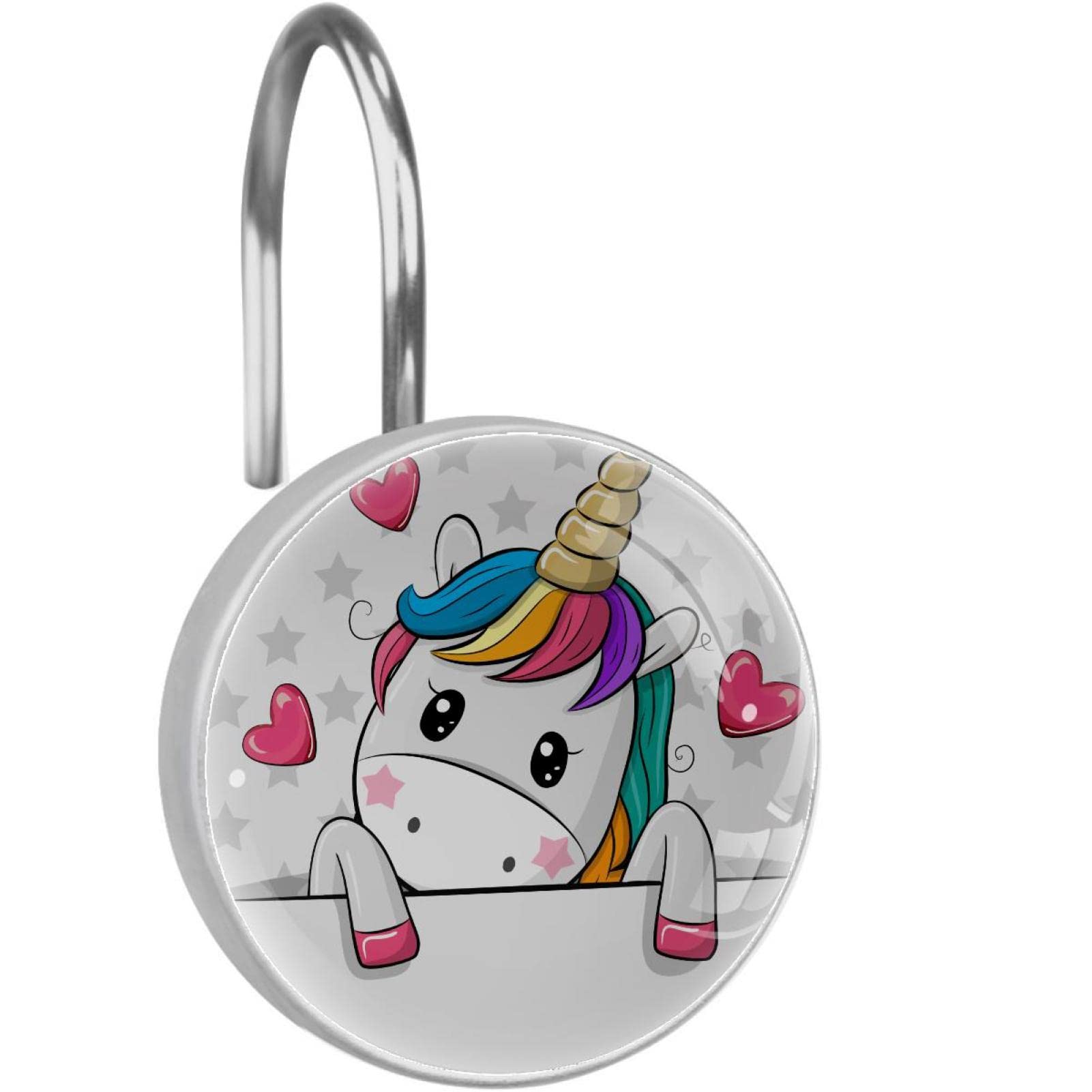 Crochets rideau de douche licorne pour illuminer la salle de bain des enfants