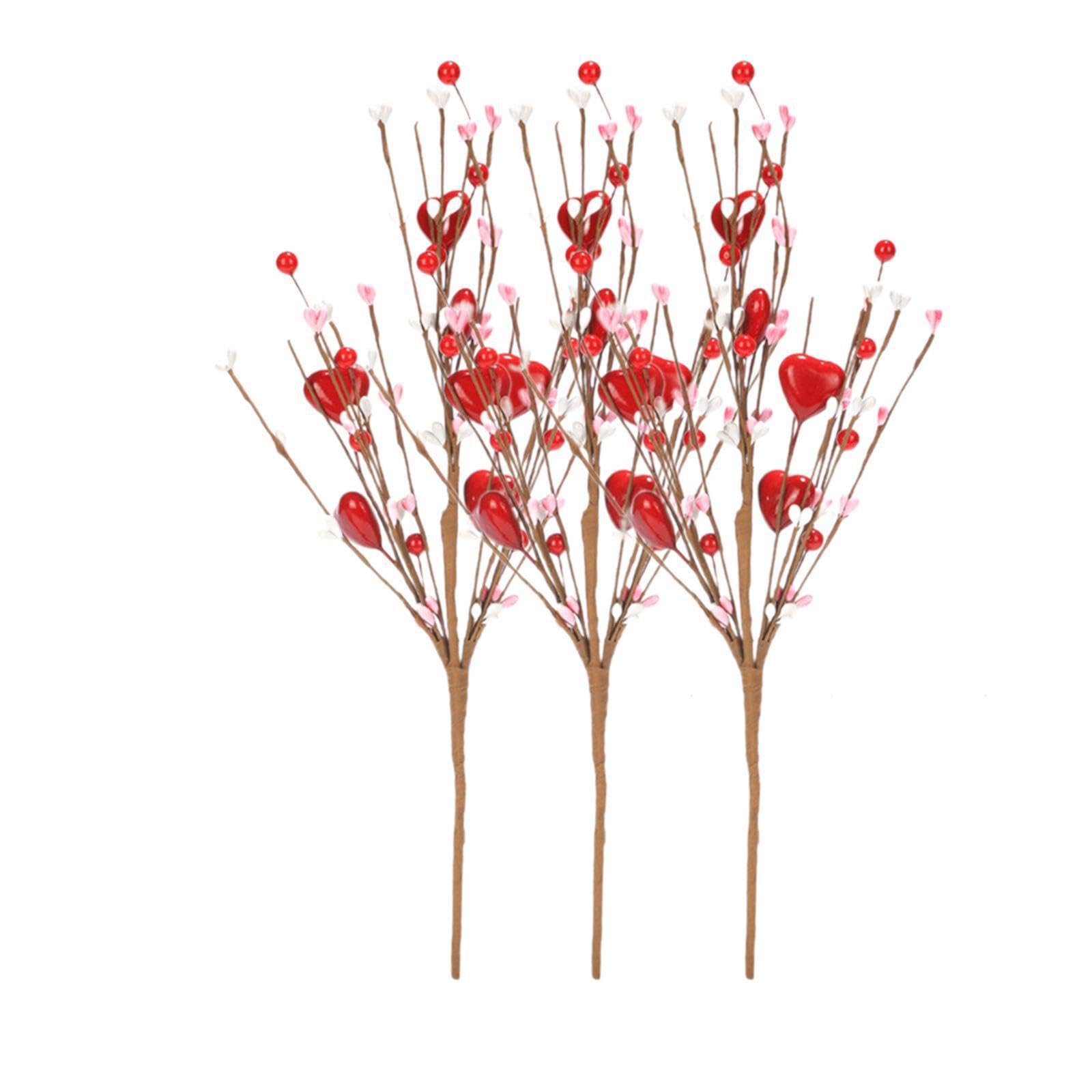TWISAXC Artificial Valentine S Day Heart Picks Branch Delight Loved Ones With Romantic Table Centerpieces Or Decorations Heart Floral Picks Table Centerpieces Decoration
