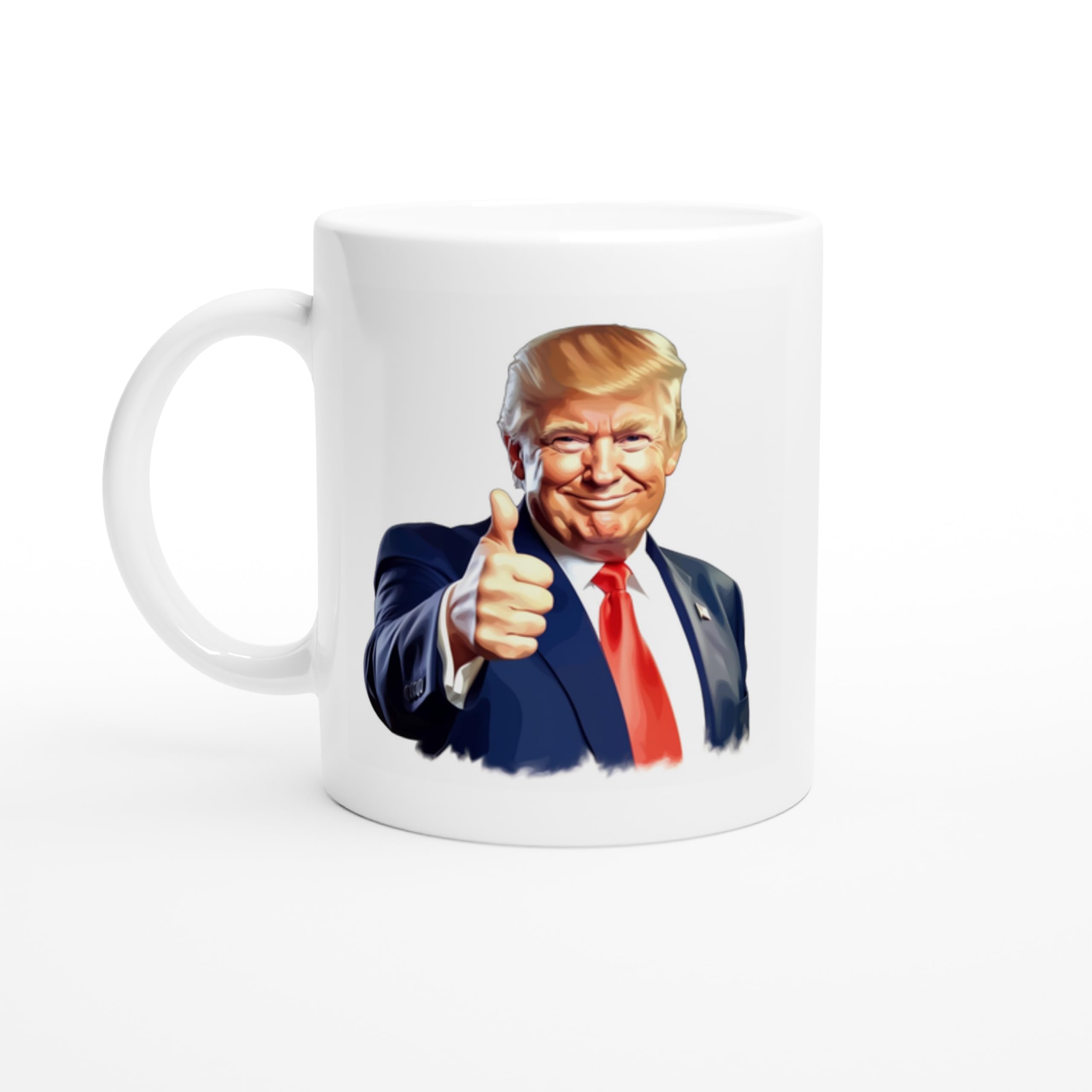 Donald Trump Thumbs Up Mug, 11oz Coffe Cup (White)