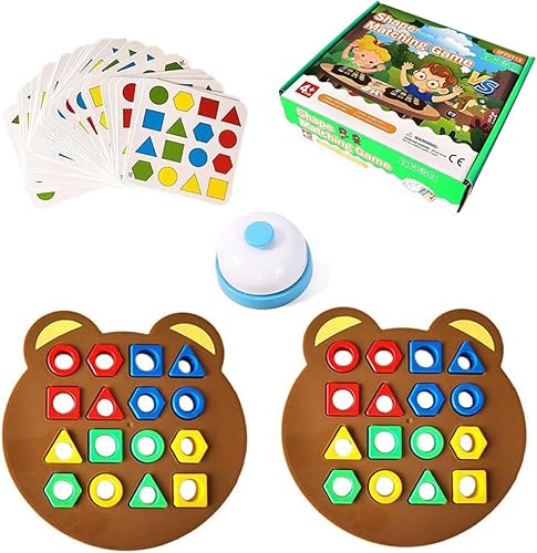 Juego de juego de colores de forma, rompecabezas para niños nuevos 2024, forma geométrica, juego educativo sensorial de color de tablero de juego