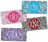 SignsAndTagsOnline Custom Monogrammed Paisley License Plate Personalized Auto Tag Plate Sign Pink Re
