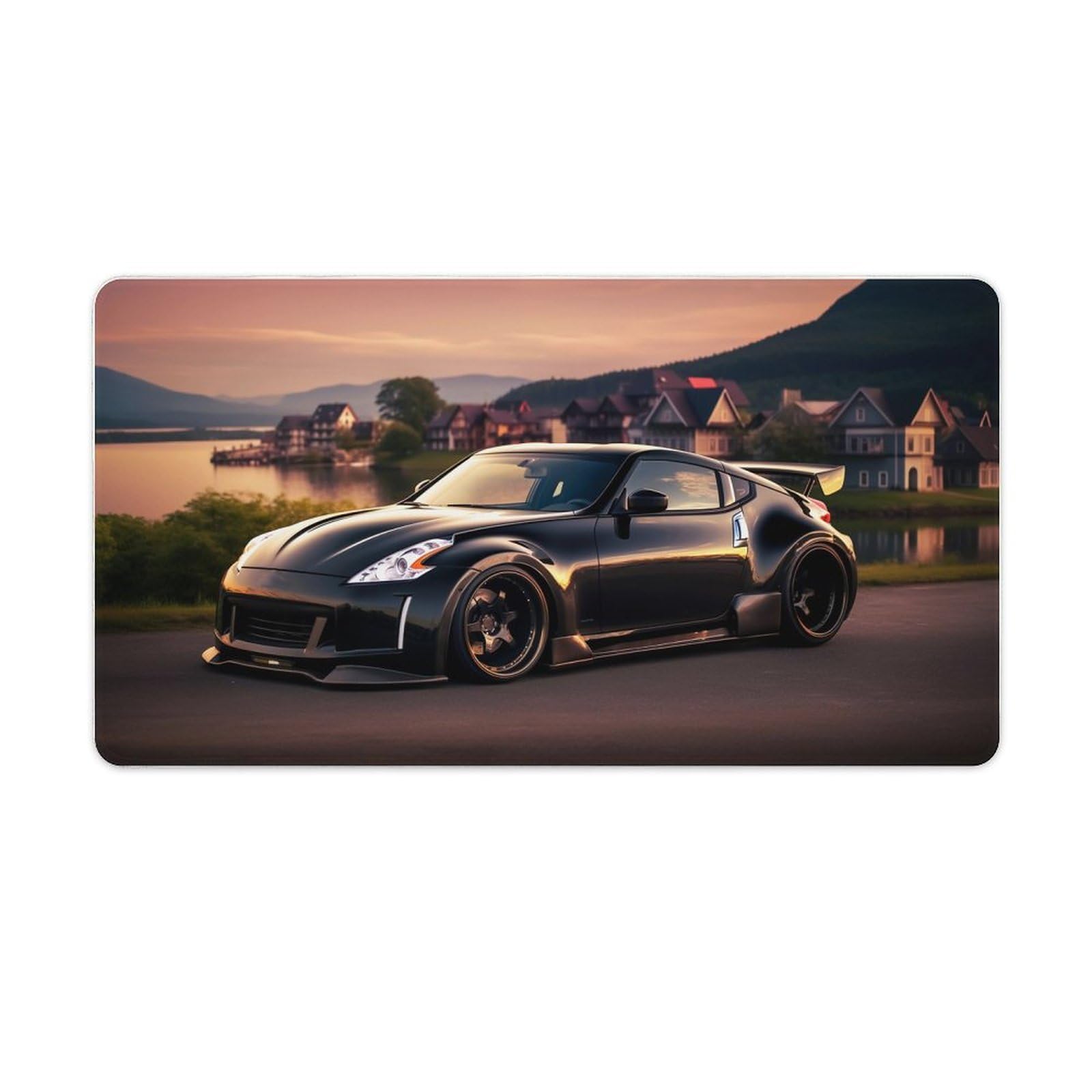 Ullo0ord Car Desk Mats On Top Of Desks Pad Japanese Large Sport Car Fall Street Mousepad For Desktop Keyboard Computer Mat 31 5x11 8 In