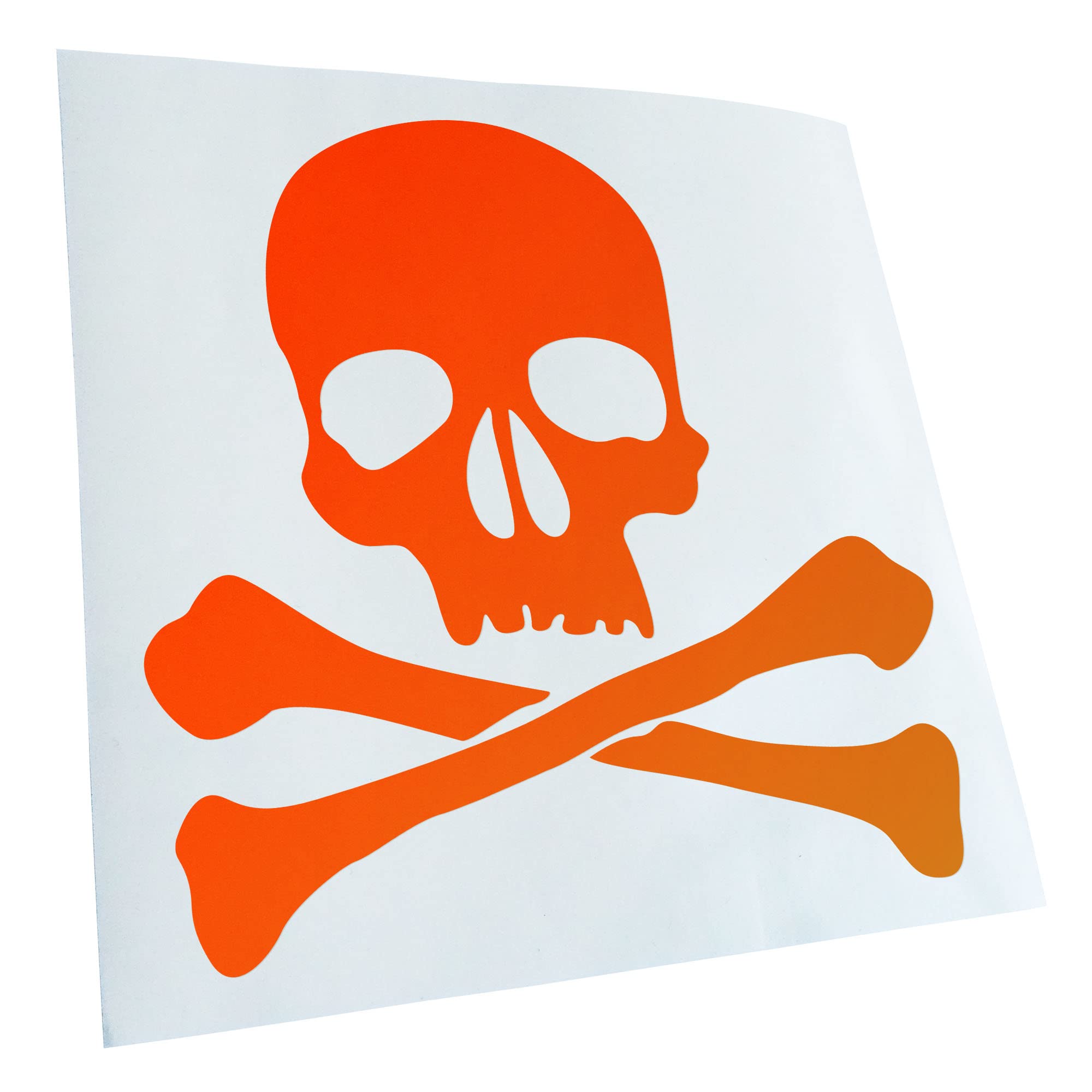 Kiwistar Neon Orange-37 - Car Sticker - Neon Orange - 50 X 50 Cm Skull - Death Symbol - Pirates - Rear Window Car Sticker Weatherproof For Car Truck Moped Truck - Sticker Exterior Self-Adhesive Tuning Accessories