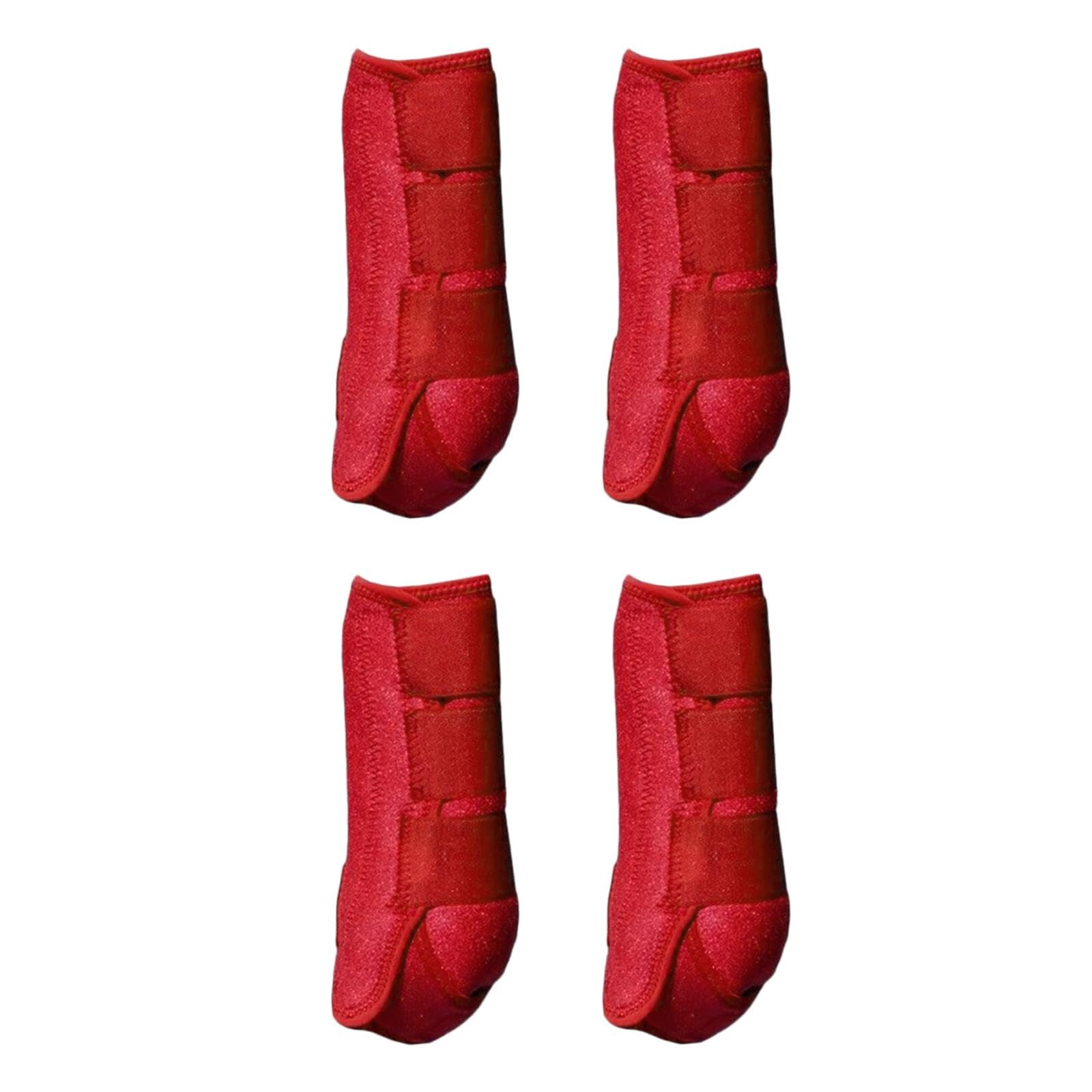 4 Uds Botas de Caballo Protectores de Piernas Ajustables Cómodos Neopreno Reutilizables Transpirables Protectores de Caballos Conjunto de Equipo de Pi