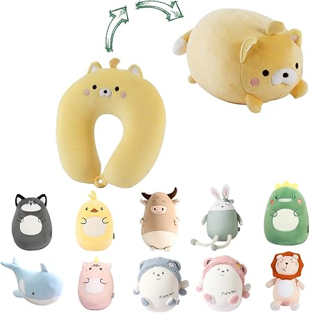 Cuscino da viaggio cervicale per bambini in tessuto - stitch