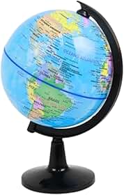 Mini Globo Terrestre Geográfico Escolar 10,5 cm Mapa-Múndi Giratório de Mesa para Estudo e Decoração acompanha 3 clips para fechar alimento - YASDA