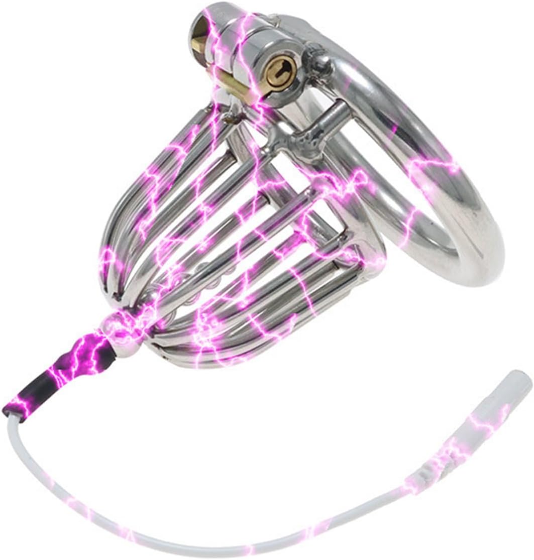 Electric Shock Hollow Chastity Lock Chastity Device Men's Anal Plug Set Adult Sex Toy