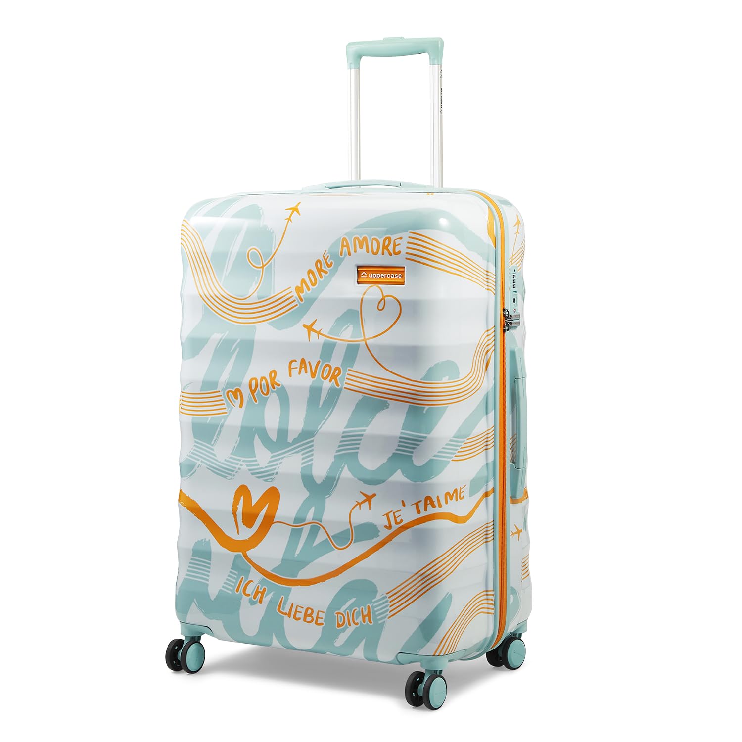 Serendipity (Large) Printed Trolley Bag with TSA Lock,Hard Sided Checked Luggage, Durable Design for Travel, RCS Certified for Sustainability, Suitcase for Men & Women (Apricot)-image-45