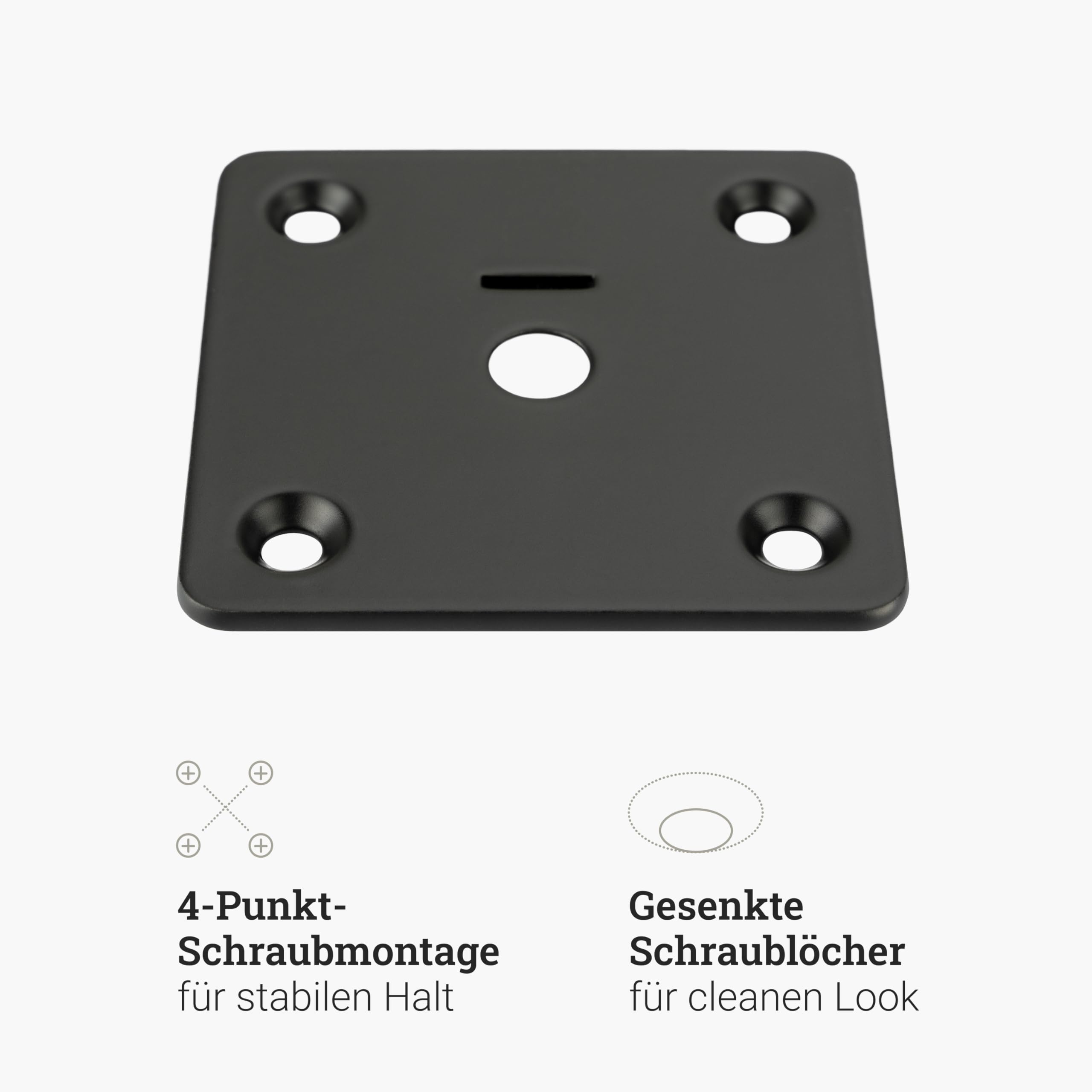Natural Goods Berlin 1x Kleider-Stange RECHTECK | Einfache Wand-Montage | Kleider-Stangen aus Metall in Schwarz | Wand-Garderobe 60x12 cm