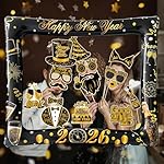 2026 New Year Photo Booth Inflatable Frame Kit, 30Pcs New Years Photo Booth Props with Inflatable Picture Frame Black Gold Decorations for New Year Eve Party Selfie Props Supplies - Image 3