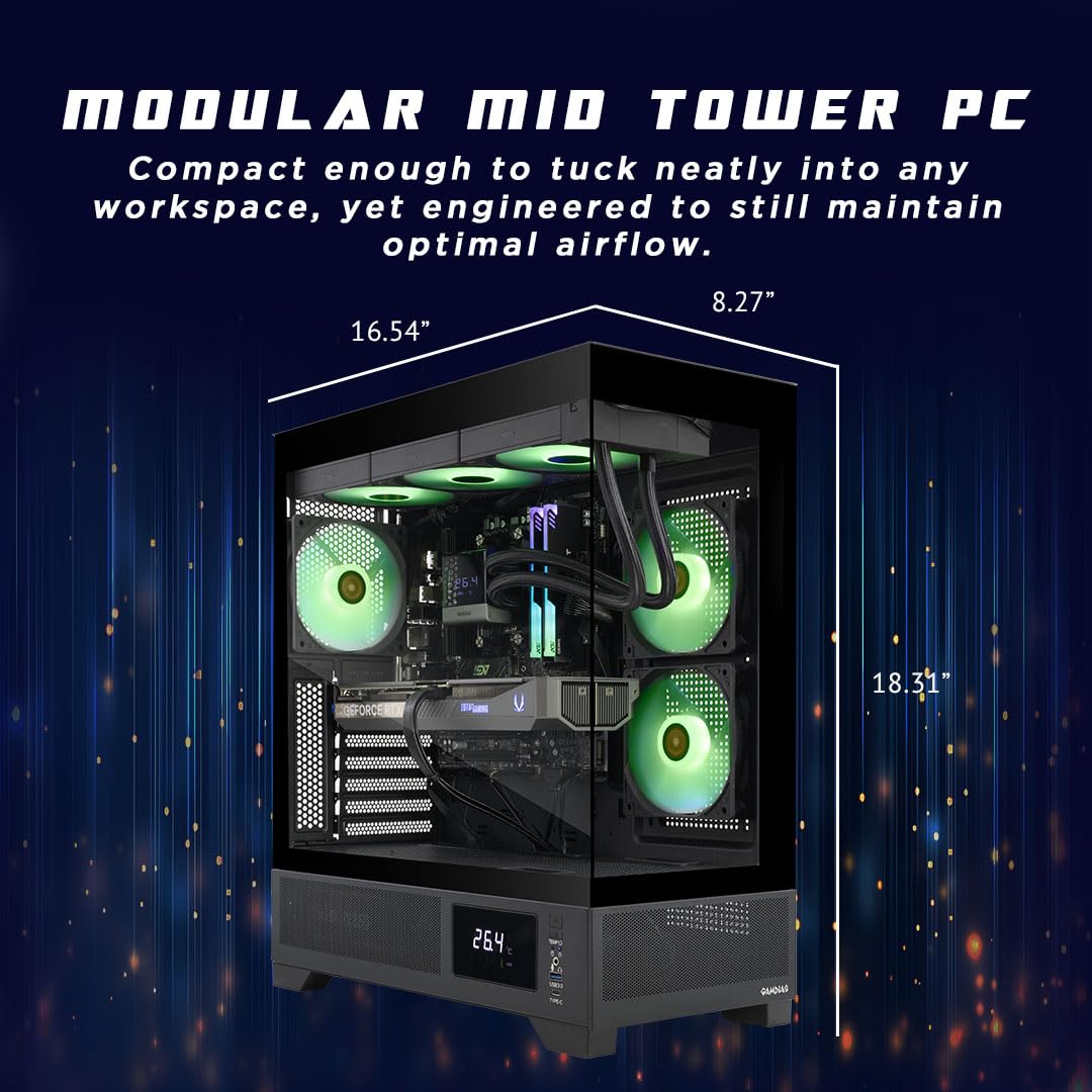 ZOTAC MEK AI-Enhanced Gaming PC Desktop Computer - NVIDIA GeForce RTX 5070 12GB, AMD Ryzen 5 7600X up to 5.3 GHz, 32GB RGB DDR5, 2TB NVME M.2 SSD, 850W 80+ Gold PSU, WiFi, BT, Windows 11 Pro
