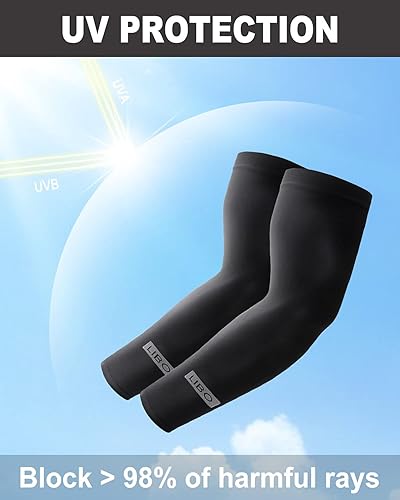 Miniatura 3 de LIBO Mangas de brazo para hombres y mujeres, protección solar UV, manga deportiva para baloncesto, mangas refrescantes transpirables, cubierta de
