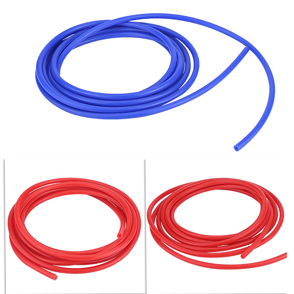 Tubo a Vuoto in Silicone 4mm, Universale 5 Metri Resistente al Calore per Auto (rosso)