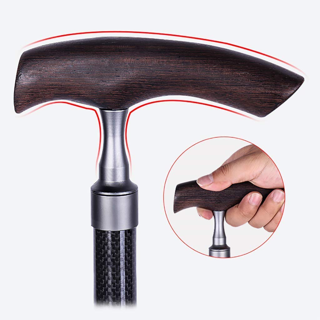Fibra di carbonio - Bastone da passeggio ultraleggero per uomo, regalo per donna - Impugnatura ergonomica regolabile - Punte in gomma antiscivolo - Ausilio di viaggio per la mobilità, stampelle Times