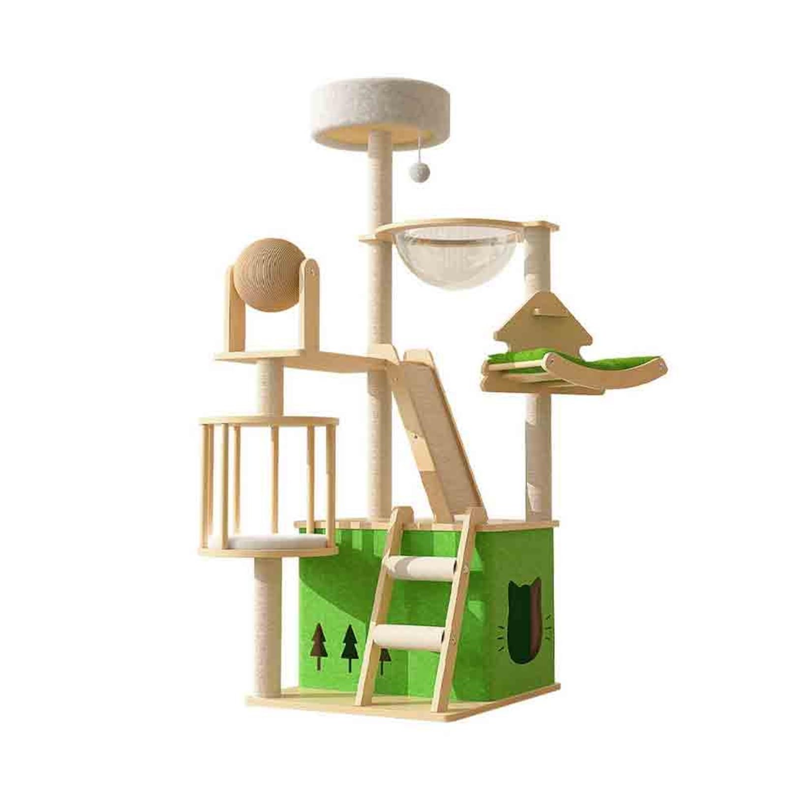Torre de Gato Rascador for Gatos de 143 cm, Torre Mediana, Soporte for Escalar, casa Juegos