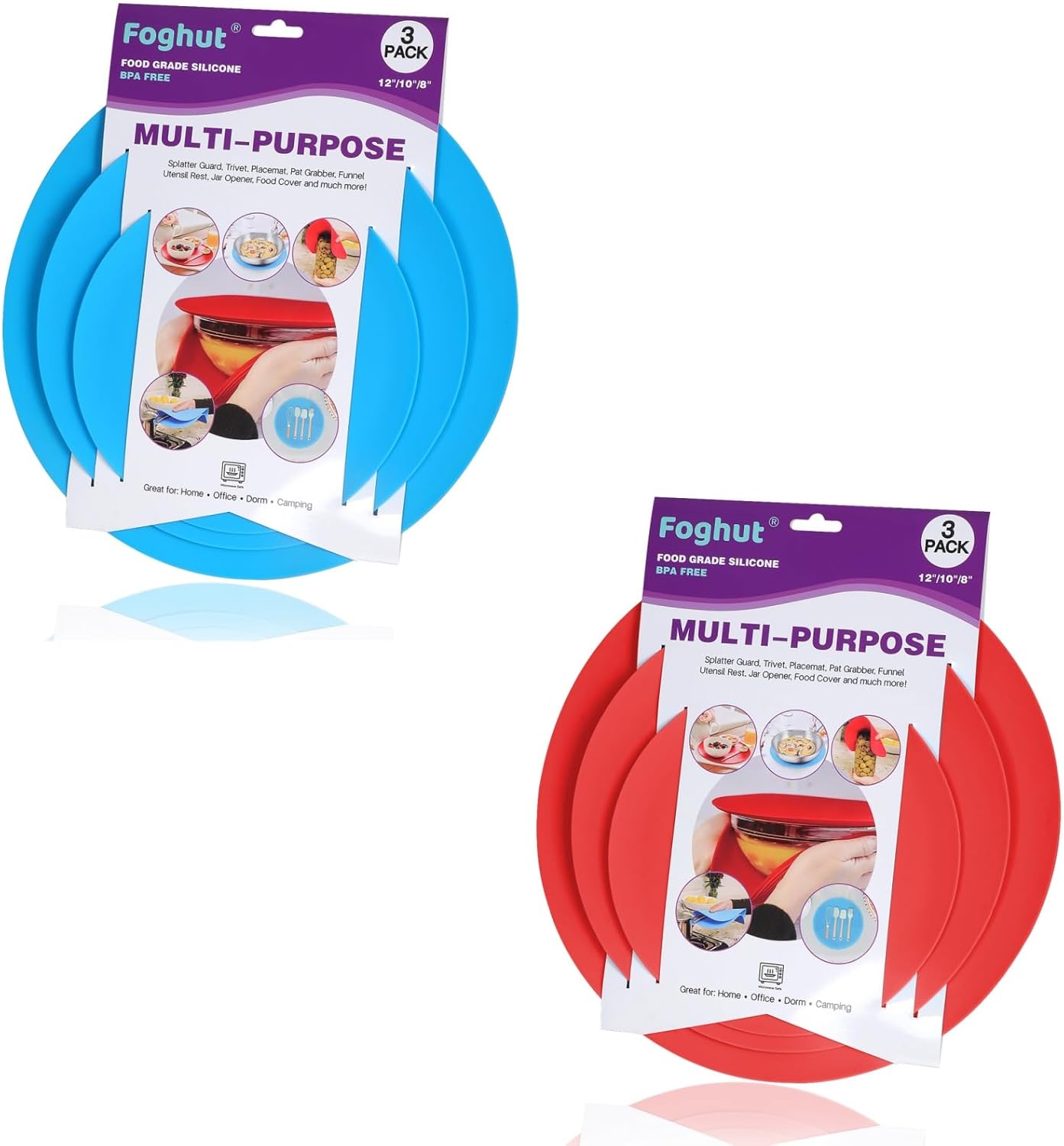 6 Pack Silicone Trivets Mats, Hot Pads for Kitchen, Hot Plate Mats