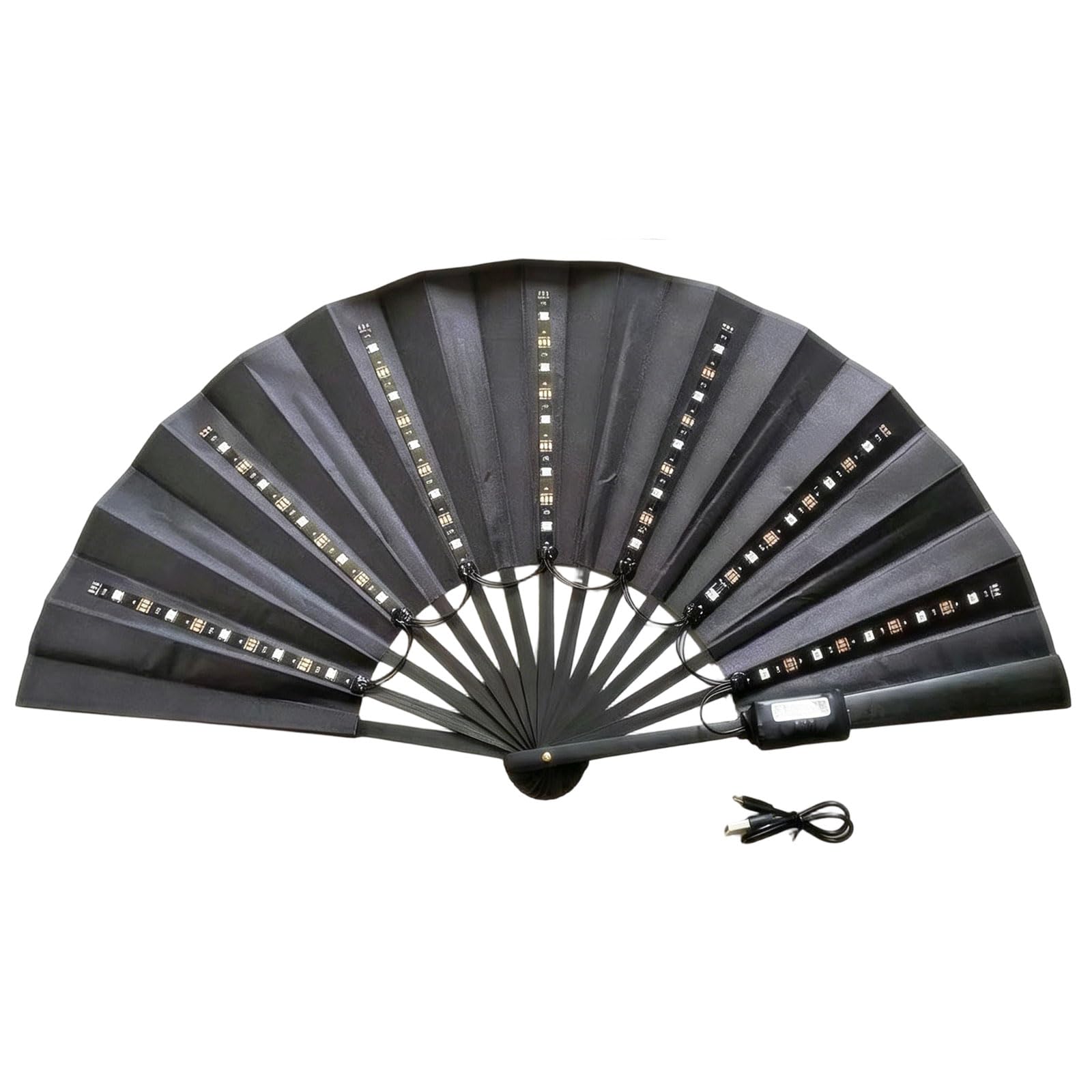 Jazuaiao Colorful LED Bright Hand Fan Constructed of Strong ABS for Nighttime Parties Wedding LED Fan