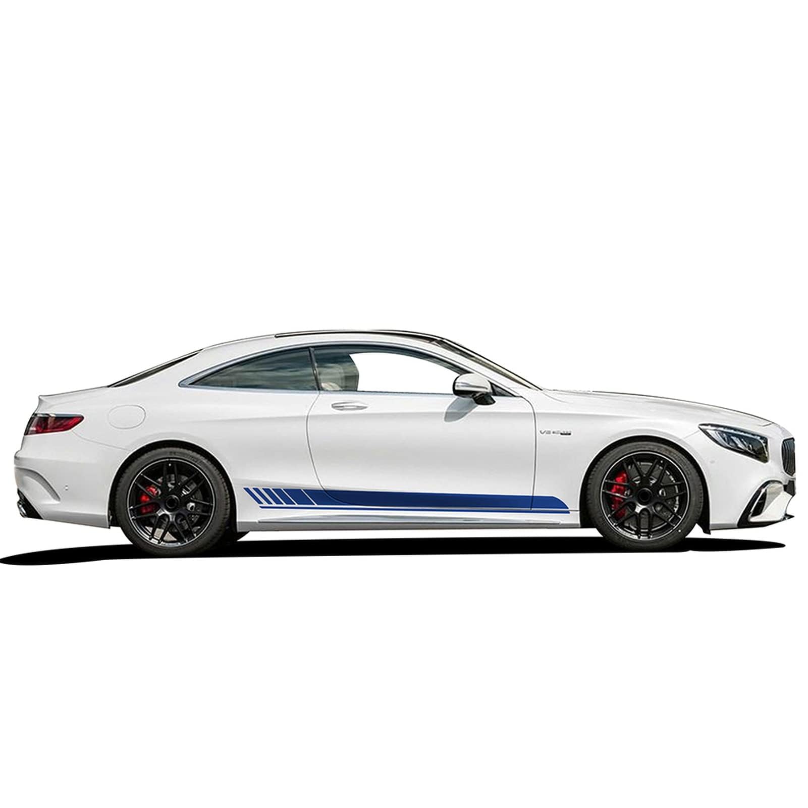UNCLE LIAO Car Side Skirt For Mercedes Benz S Class W222 S63 S65 Auto Car Door Sticker Side Step Skirt.,Blue