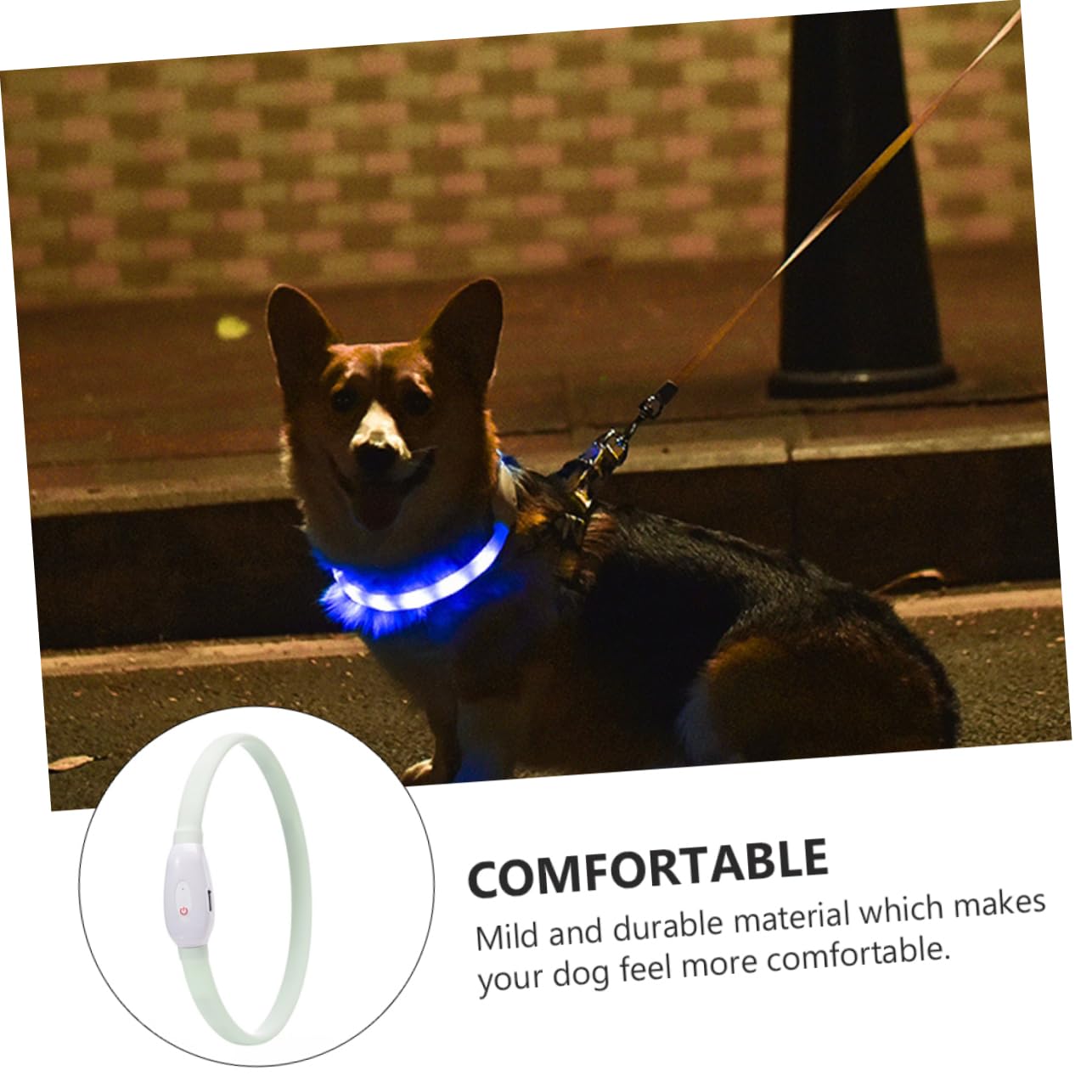 Mipcase 2juegos Collar Led para Perro Recargable por USB y Luminoso Collar De Seguridad para Mascotas para Paseos Nocturnos y Visibilidad La Oscuridad