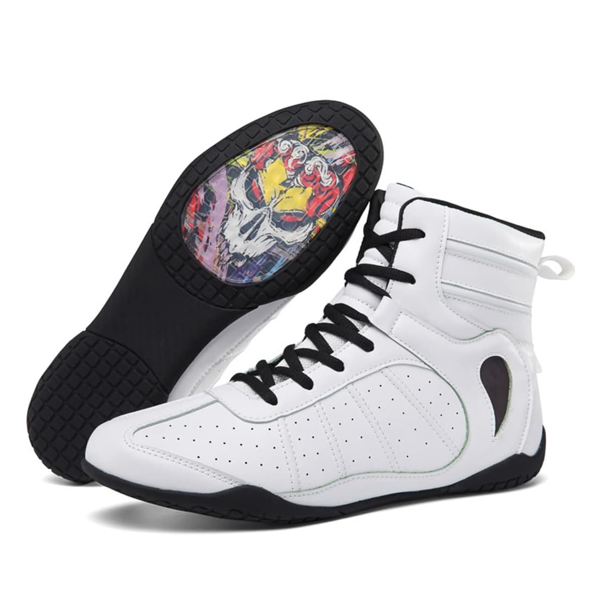 Scarpe da Boxe e Lotta per Uomo e Donna, Traspiranti, Antiscivolo, in Pelle, Stivali Fitness per Combattimento, Powerlifting e Bodybuilding