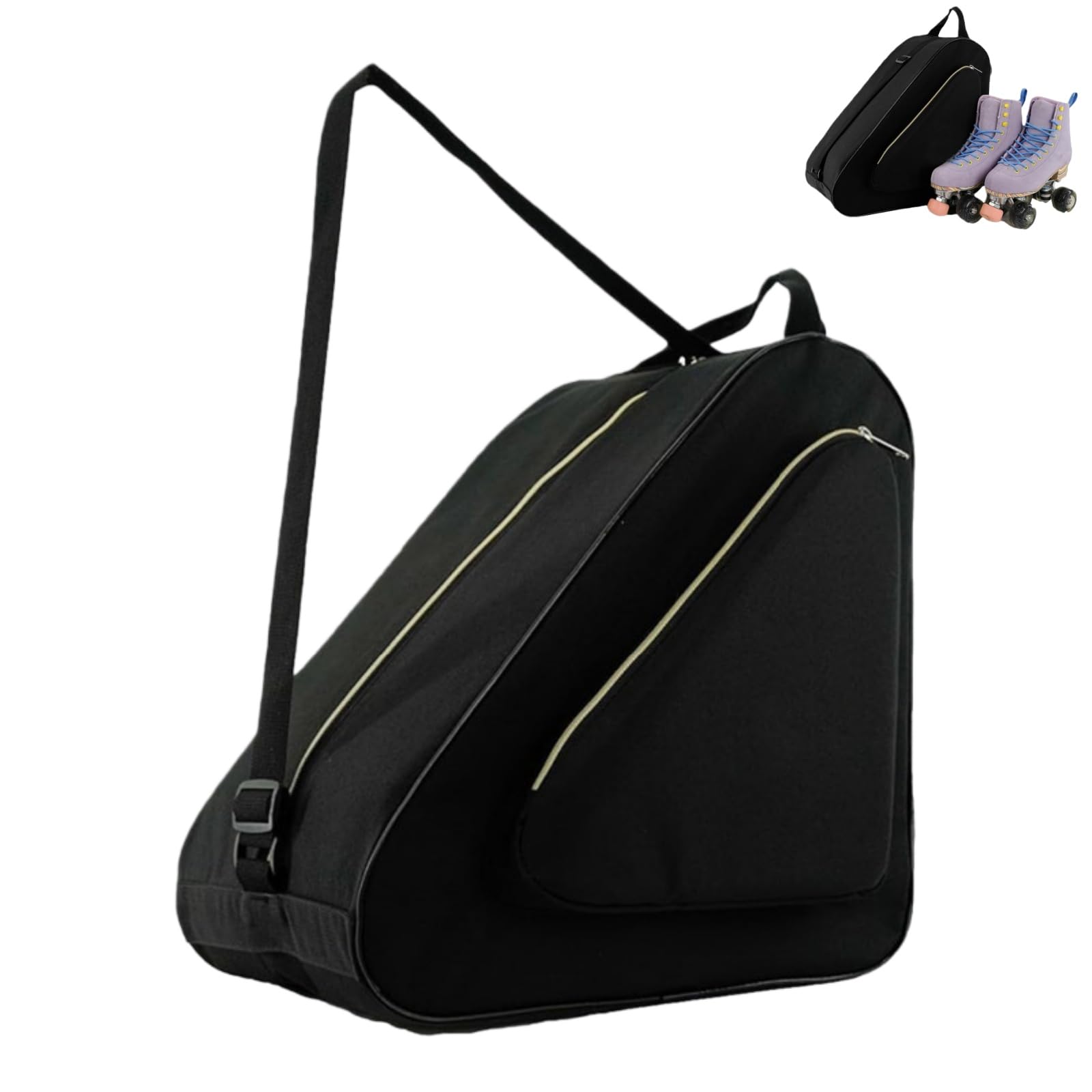 Genérico Bolsa para Patines con Correa Ajustable, Bolsa para Zapatos de Patinaje, Mochila para Patines de Hielo de Cuatro Ruedas Patines Roller, Bolsa para Patines en línea, Porta Patines de Ruedas — view 8