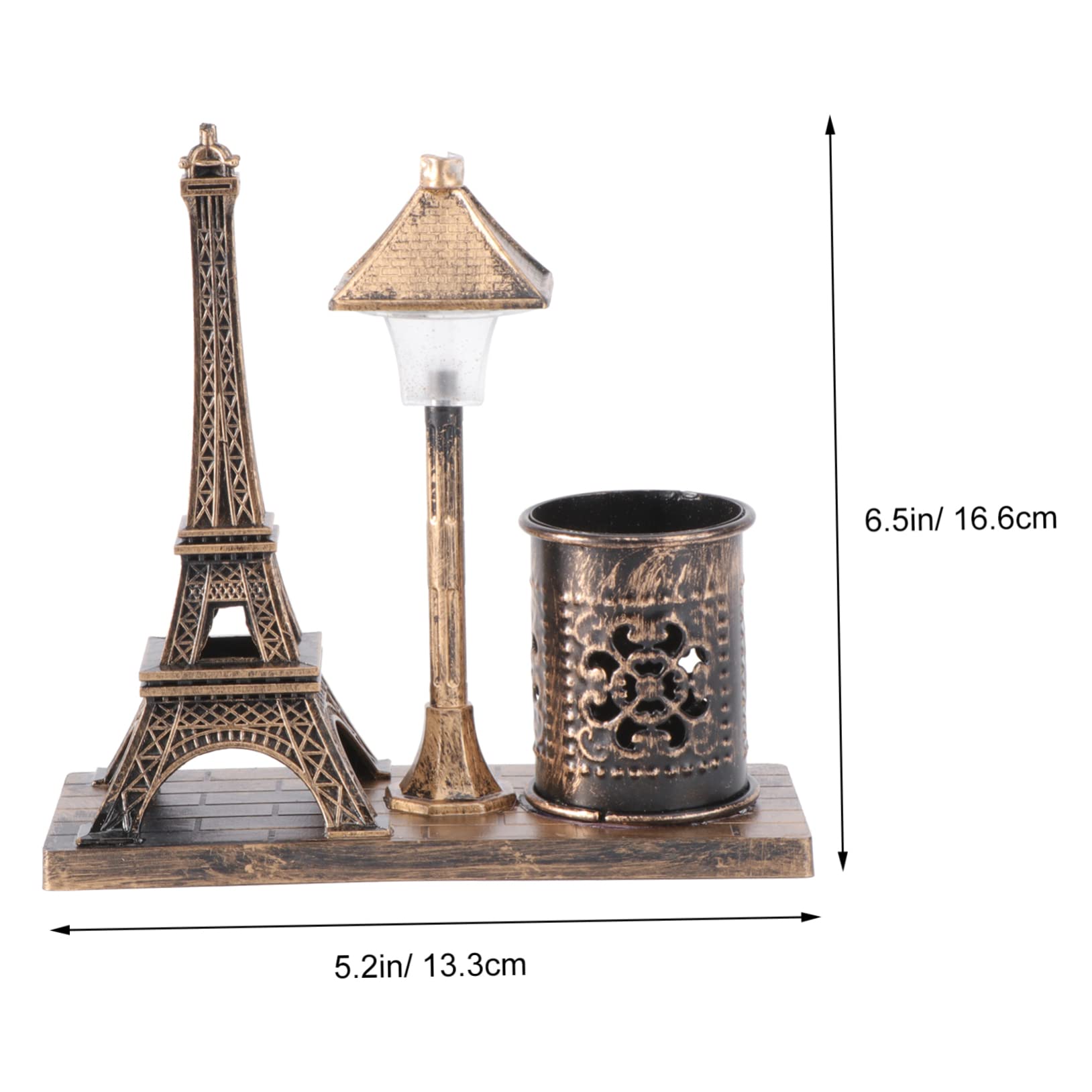 Garneck 1pc Retro Eiffel Tower Night Lamp Pen Holder Unique Decorative Light for Home Office Present for Birthdays Valentine Day Weddings Antique Style Road Lamp Design