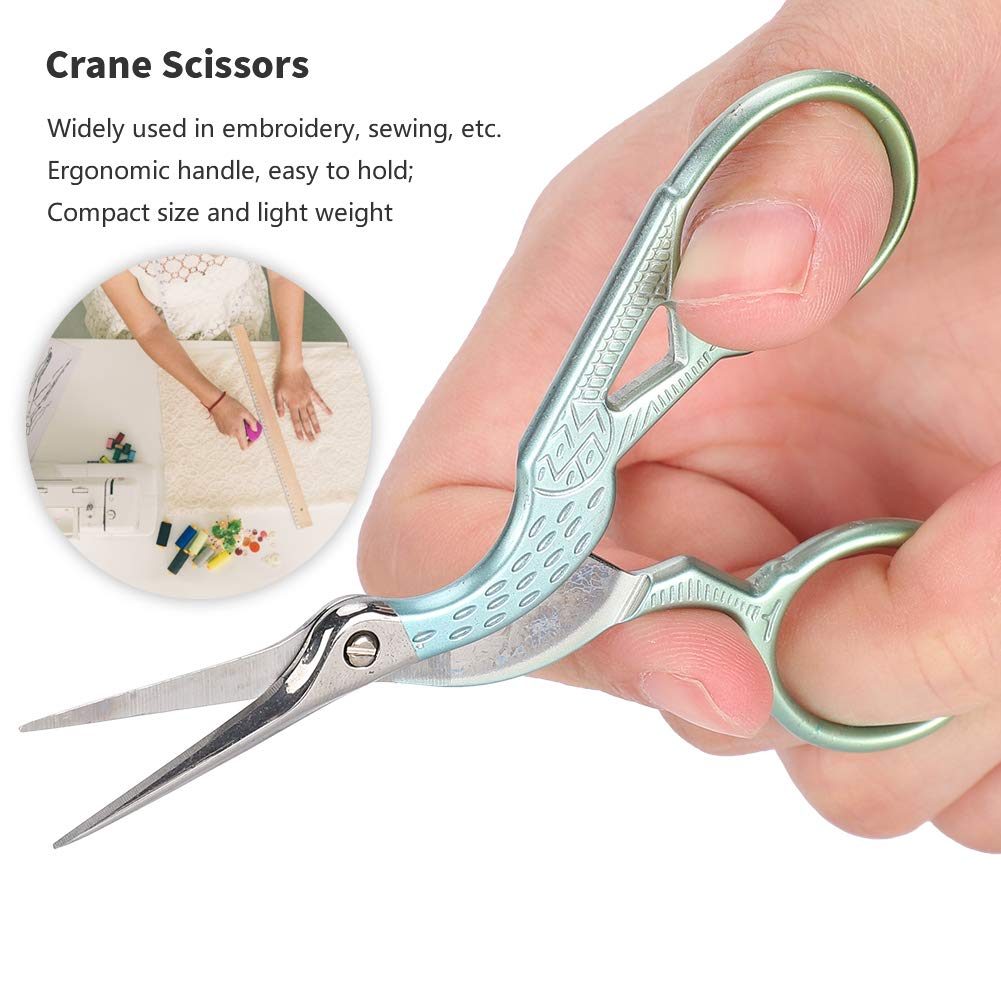 4Pcs Mini Craft Scissors Set, Vintage Stork Shape Cutting Scissors for Embroidery Sewing Cross Stitch, 3.5inch Stainless Steel