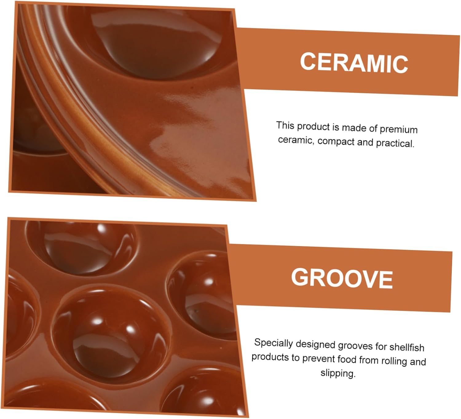 2-piece Escargot Plate Set Snail Baking Dish Grill Pan for Shellfish Foods