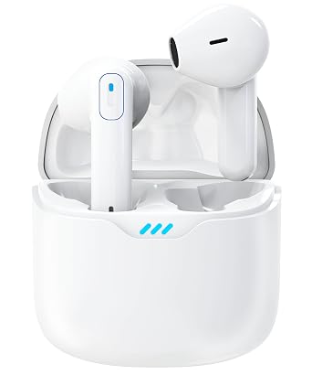 Hearing Aids for Seniors,Invisible Hearing Aids Rechargeable, Wireless Hearing Amplifiers with Mirror, Volume Adjustable with Noise Reduction, with Portable Charging Case White
