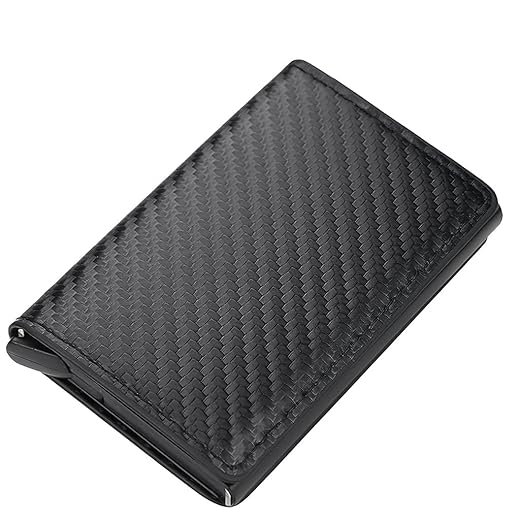 Carteira Slim RFID Antifurto, Couro Sintético Premium, Ejeta Cartões, 7 Compartimentos, Design Masculino