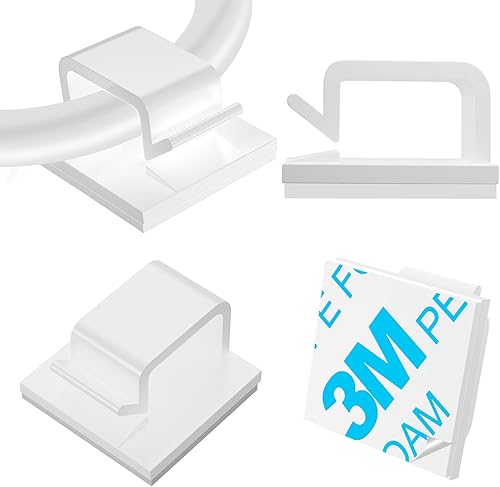 Miniatura 9 de 50 PCS Clips Negros para Cables - Organizadores de Cables Grandes para Gestión de Cables y Alambres Debajo del Escritorio, Clips Sujetadores Negro