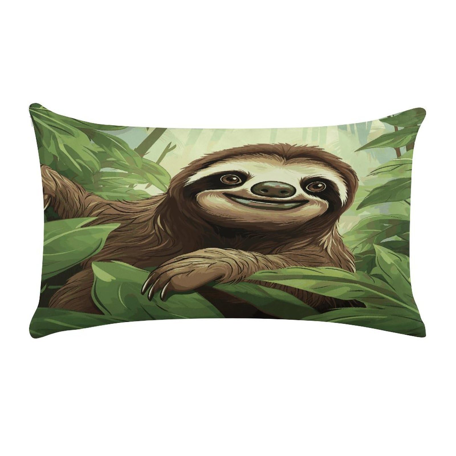 LDGSUPH Sloths Background1 Throw Pillow Cover with Zipper Long Throw Pillow Case Anti-Fading Pillow Protector Super Soft Decorative Cushion Case Exquisite Plush Pillowcase12 X 20 in