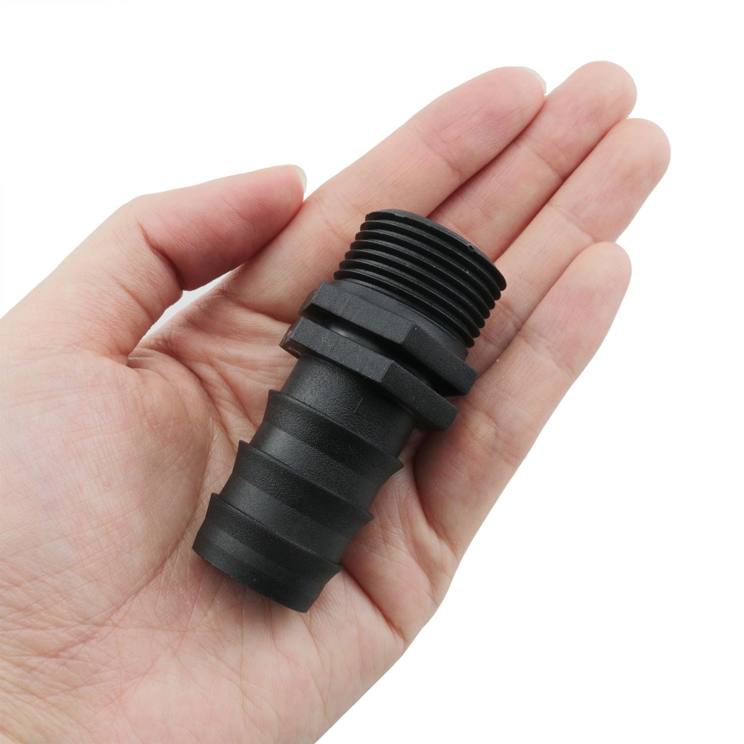 HJGarden 6 raccordi per tubi in PVC da 25 mm a 3/4 di pollice, connettore maschio MNPT maschio per tubo filettato in PVC