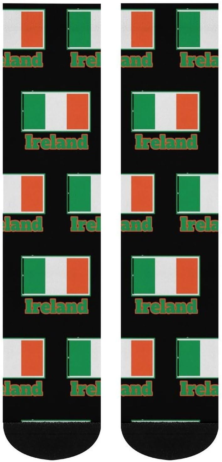 Ireland Irish Flag Knee High Socks Athletic Long Stockings Sport Casual Crew Tube Sock Boot 46cm