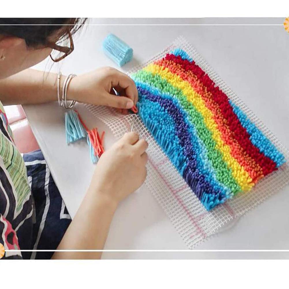 ZFFLYH Needlework Latch Hook Kit DIY Crochet Yarn Kits Embroidery Carpet Set Crochet Needlework Crafts for Kids and Adults, Sunflower 20