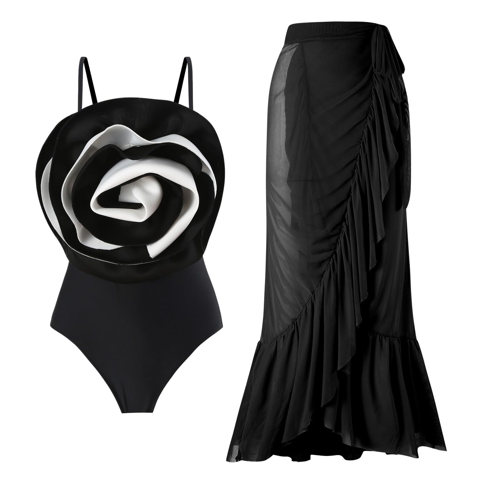 Conjunto de Tankini Femenino Elegante Traje de Baño Dos Piezas Ajustable para Vacaciones de Primavera y Verano