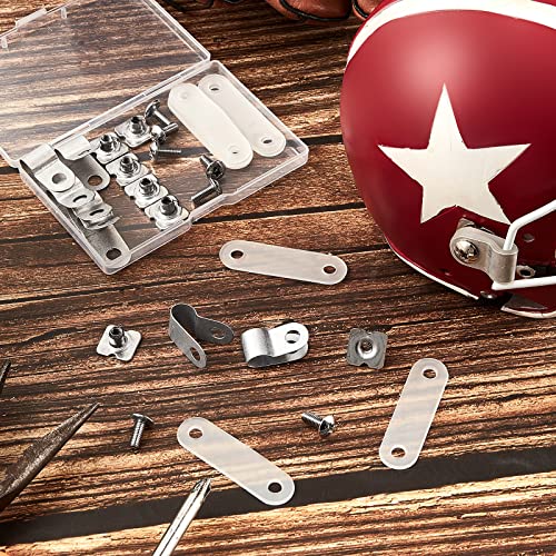 Football Helmet Repair Kit Football Helmet Hardware Kit R Shape Football Visor Clips Screws Nuts With Rubber Gaskets For Youth Hockey Baseball Sports (32 Pcs) #TOP4