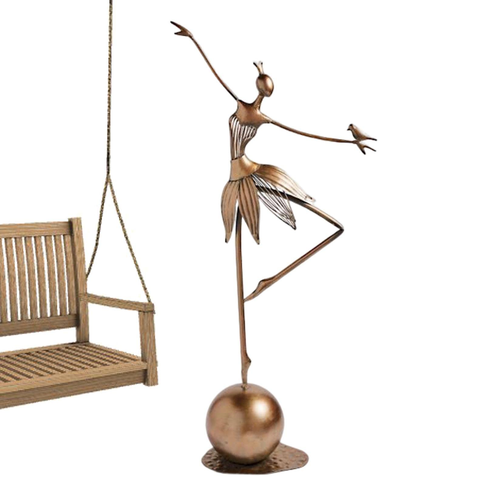 Statua da Giardino in Metallo Ballerina in Piedi Ballerina da Giardino Scultura Moderna Ballerina Statuetta Ballerina Statua in Metallo Decorazione Esterna per Cortile Portico Patio Prato